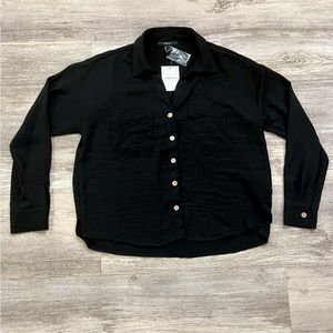 Black Forever 21 Button Down Blouse
